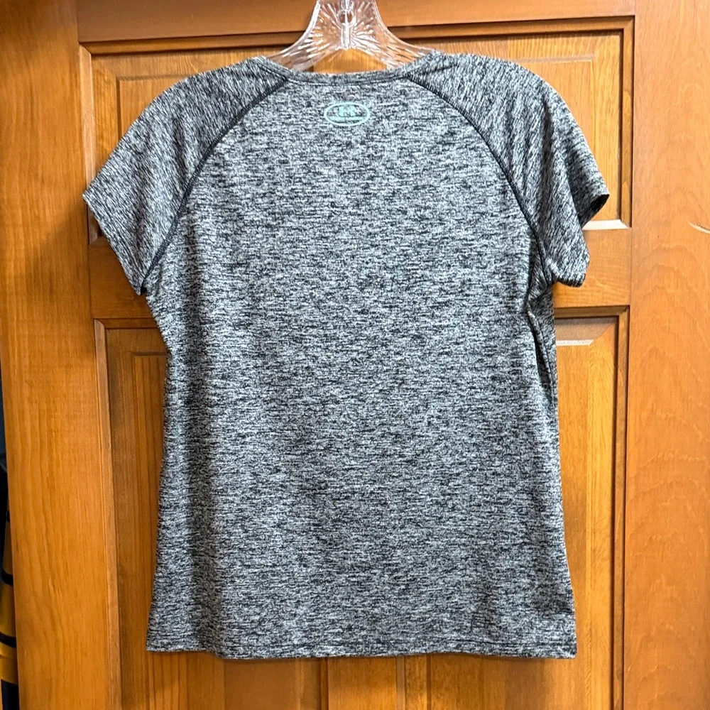 Under Armour Kids Heathered Gray Tee with Neon Logo